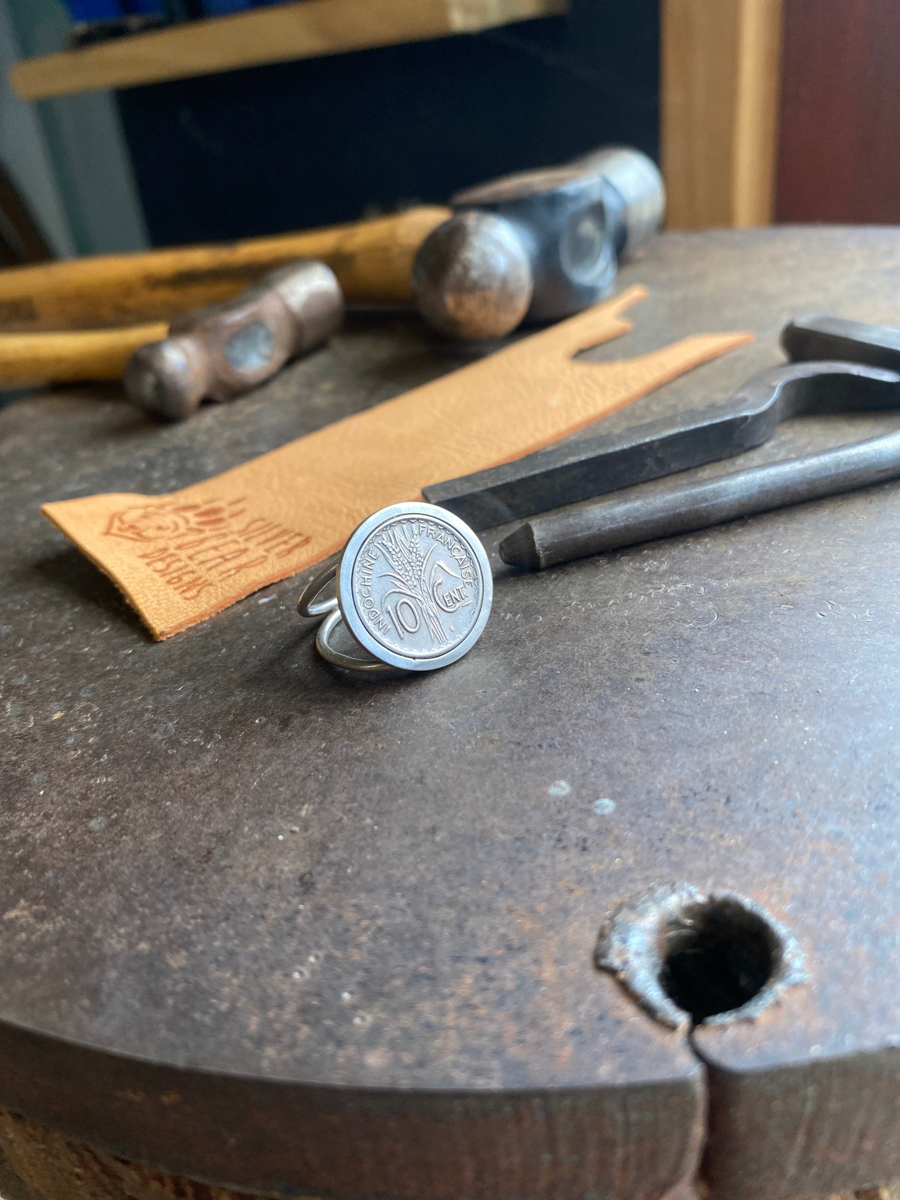 Indochine 1941 10c coin~ Ring