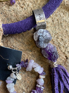 Viking Runes Soul Search Pendant~ suede~ Purple