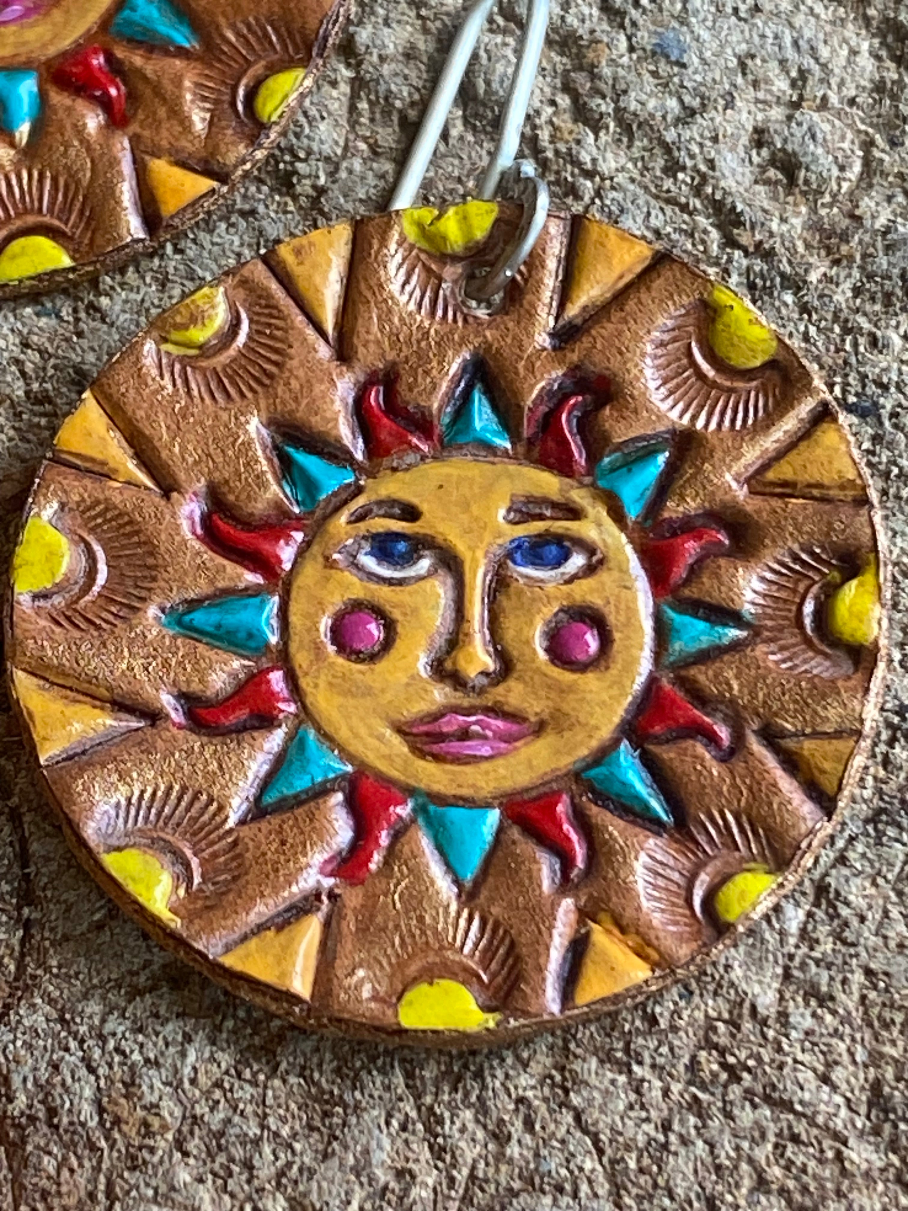 Sunny~ Leather~ earrings