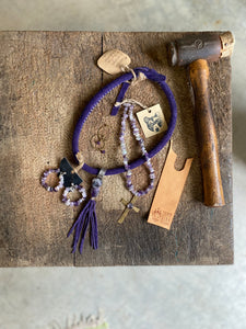 Viking Runes Soul Search Pendant~ suede~ Purple
