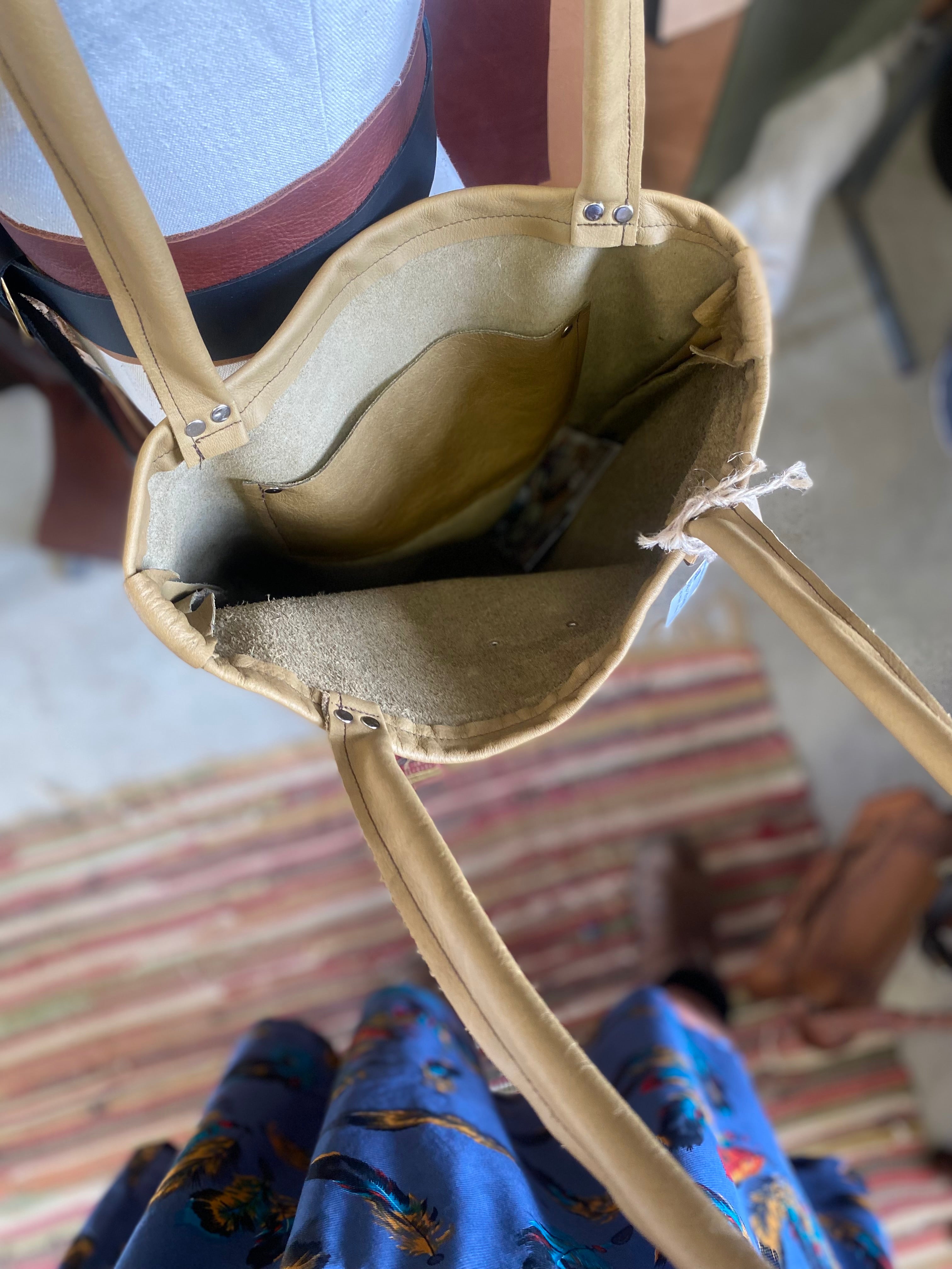 Leather~ Tote~ bag