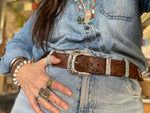 Load image into Gallery viewer, Belt~ Mahogany~ Chakana
