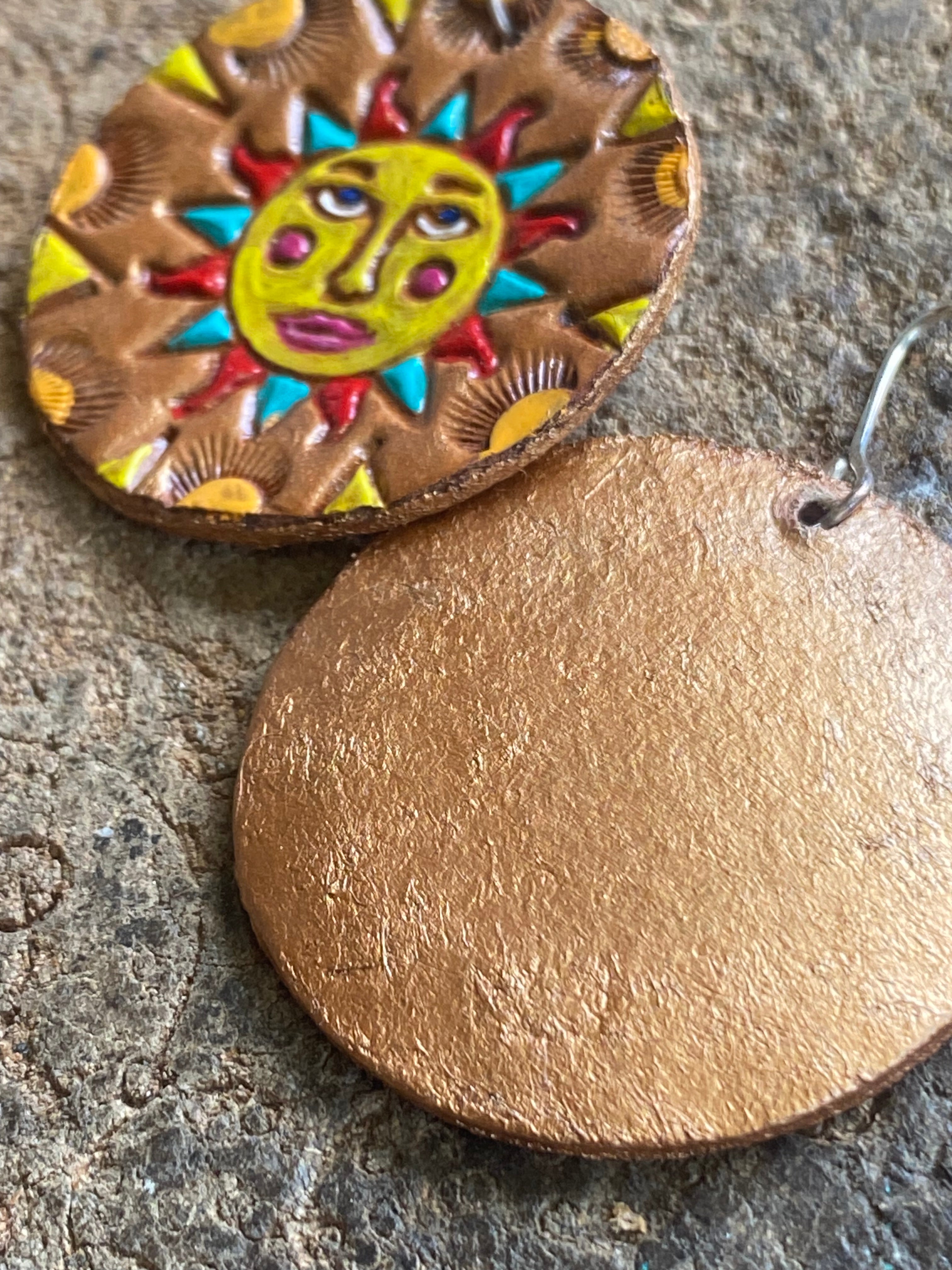 Sunny~ Leather~ earrings