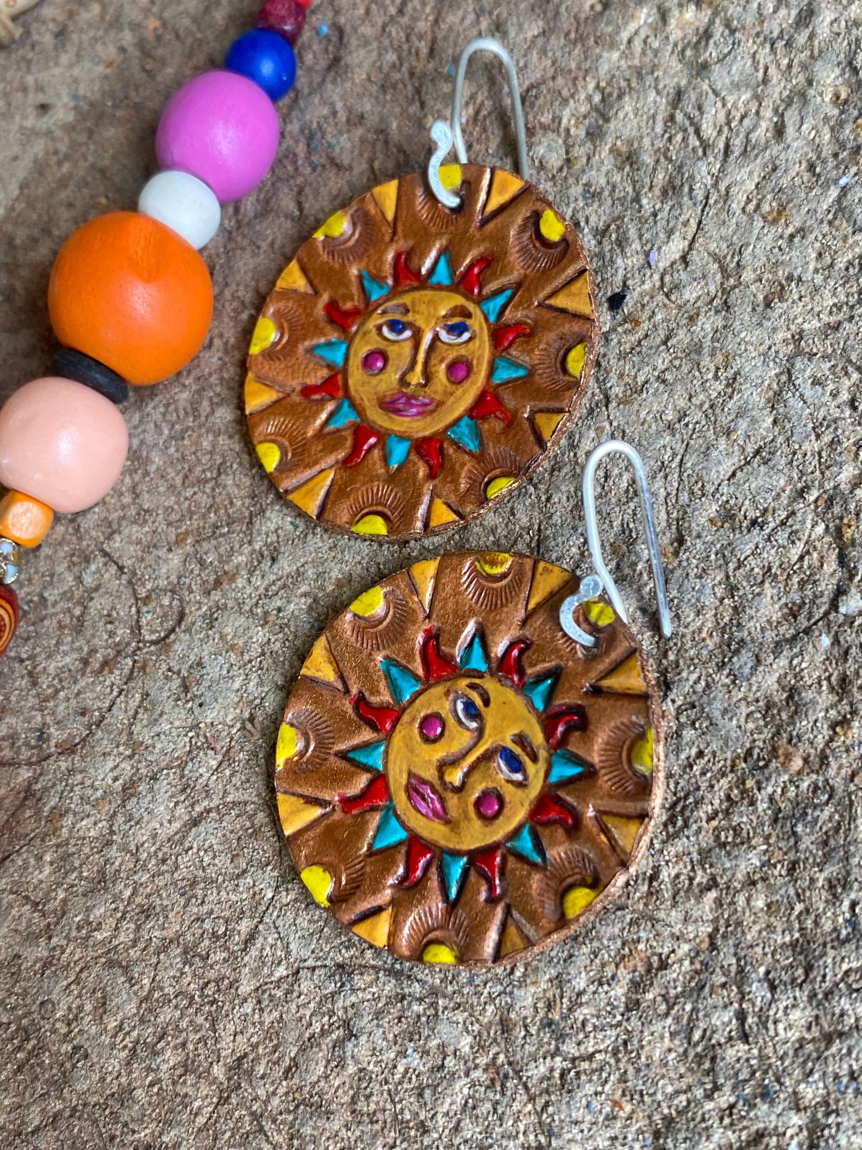 Sunny~ Leather~ earrings
