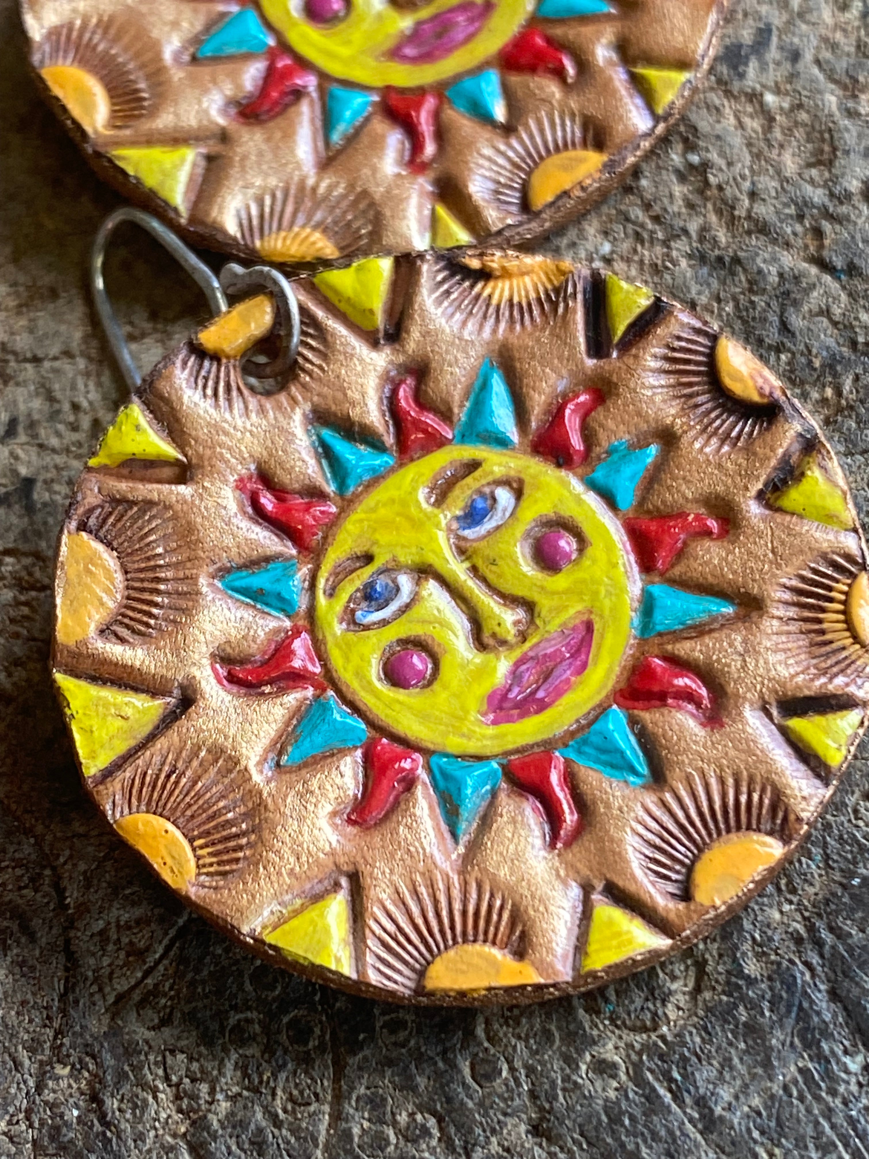Sunny~ Leather~ earrings