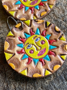 Sunny~ Leather~ earrings