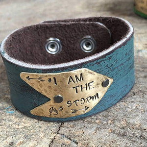 I Am the Storm Leather Cuff