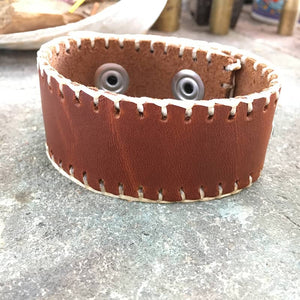 Plain Distressed Leather Cuff