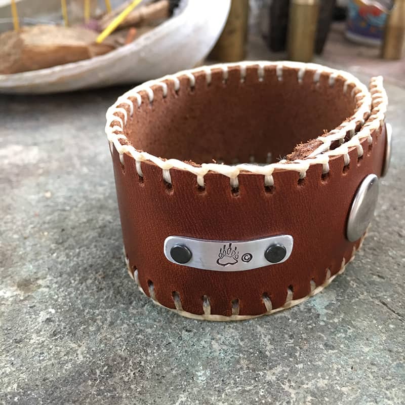 Plain Distressed Leather Cuff