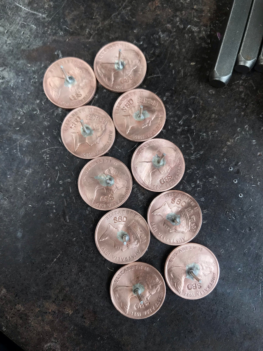 Possum Magic. Australian 1c coin studs – SilverBearDesigns